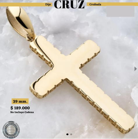 DIJE CRUZ GRABADA