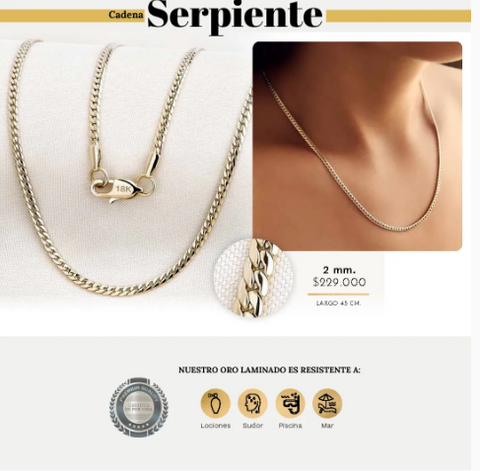 CADENA SERPIENTE MUJER